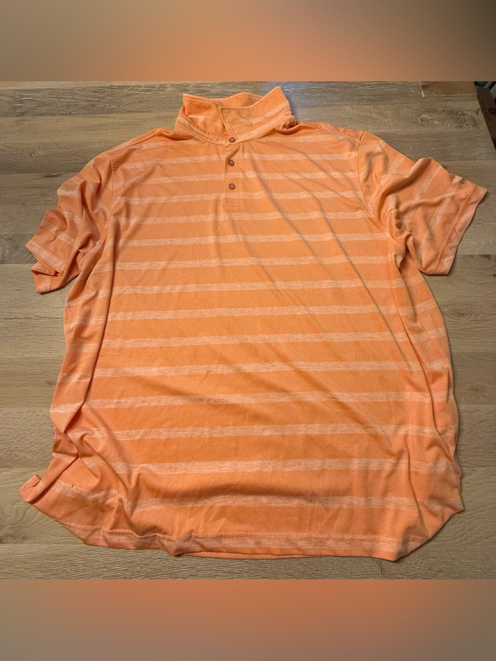 Reebok Golf Men’s 3XL Orange Striped Performance Polo Shirt